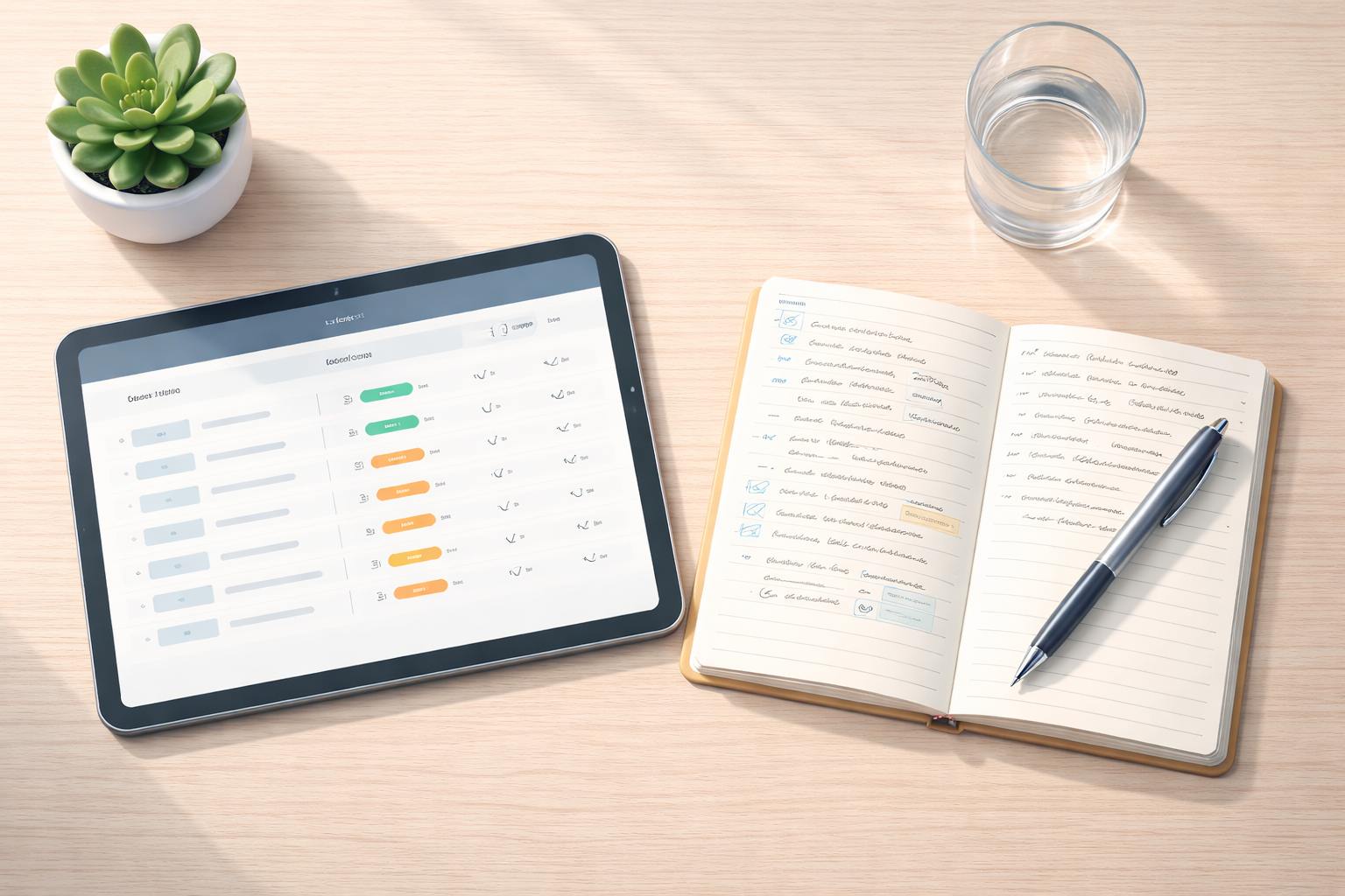 Tela do Notion com banco de dados de registros de orientação acadêmica para TCC