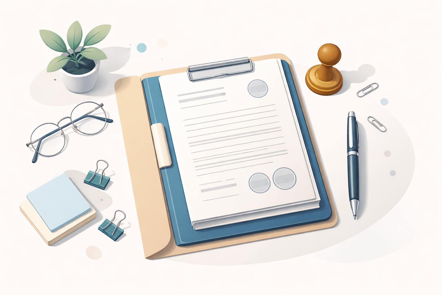 Documentos organizados sobre uma mesa para o processo de validação de diploma